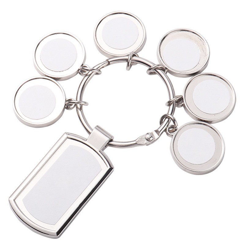 DIY Creative Gift Sublimation Blank Keyring Pendant with Printable Metal insert
