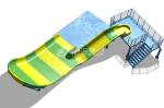 Small Boomerang Fiberglass Water Slides With Two Riders Per Raft SGS