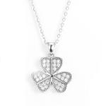 1.73g Sterling Silver Cubic Zirconia Pendant Heart Bow Shape