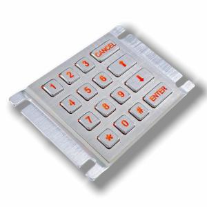 China IP65 / IK07 Waterproof Dustproof USB interface Stainless Steel 16 Keys Backlit Keypad Industrial Numeric Keypad Rear Panel Mounted -40℃ on sale
