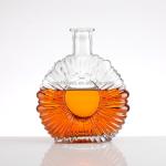 Customized Hot Stamping 750 Ml Drop Shape Transparent Brandy Glass Bottle for