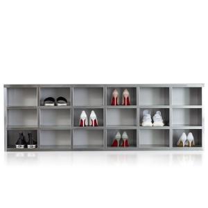 China Custom Stainless Steel Shoe Cabinet Multi Grid Dust Free Design factory