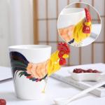 Customized Cute Ceramic Coffee Mugs 3d Animal Pattern For Gift