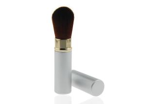 China Essential Refillable Retractable Makeup Brush , Silver Powder Makeup Brushes factory