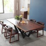 Northern European 6 Seater Solid Wood Dining Table Designs FL-T063