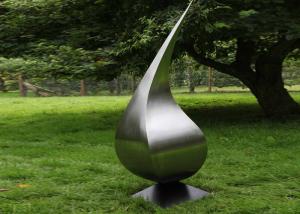 China Contemporary Metal Modern Stainless Steel Sculpture Garden Art Waterdrop Shape factory