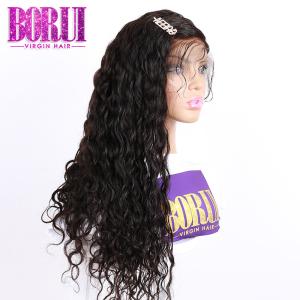 China Raw Brazilian Human Hair Lace Front Wigs 180% Curly Wigs Water Wave Lace Front Cuticle Hair factory