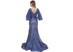 Blue Color Simple Europe Style Half Sleeve Evening Dresses / Mermaid Prom Party