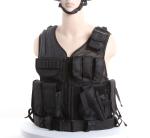 Black Police Swat Vest With Pouches & Belt , Molle Military Tactical Vest