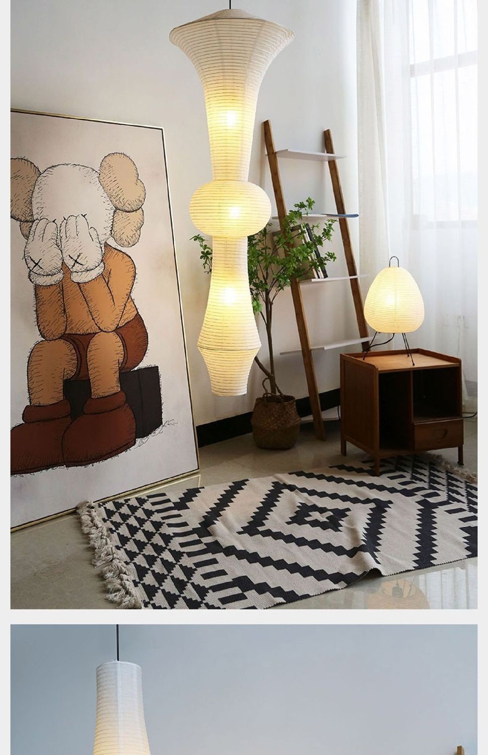 Modern Designer Handmade Paper Lamps Minimalist Pendant Lights for Living Room Bedroom Cafe lighting(WH-AP-562)