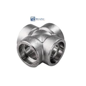 China Silver Stainless Steel 304 316 316L 2000lb 3000lb 6000lb B16.11 Socket Weld Cross factory