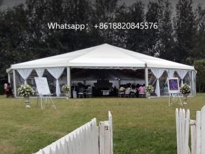China 15m Width Multi Side Clear Span Tents Garden Wedding Event With Ceiling Decor factory