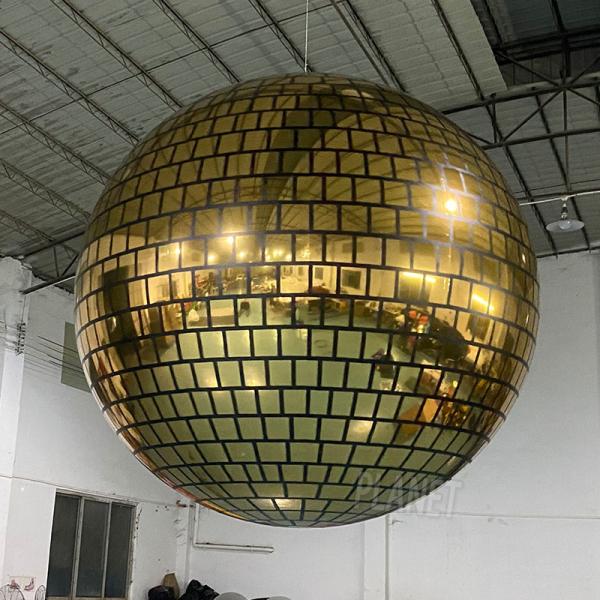 Colorful Portable Disco Mirror Ball Hanging Inflatable Mirror Balloon PVC Mirror Sphere For Advertising