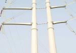Electricity Tubular Transmission Tower Galvanized / Painted Surface Silver Color