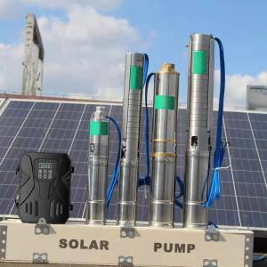 China DC 48V Solar Powered Water Pump 3 Inch Deep Well Submersible Pumps With MPPT Controller factory