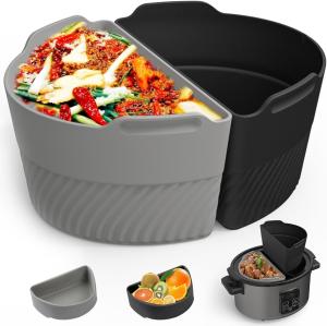 China 6 Quart Oval Silicone Slow Cooker Liners Reusable Divider Insert For Crockpot factory