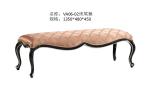 Custom made European design Long bench furniture by Fabric upholstered with