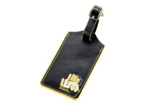 China IMEGA PU Leather Travel Luggage Tag Rectangle Customized Personalized Baggage Tag factory