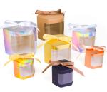 Customized White Cardboard Cake Box with Window 4 and 6 Hole Cupcake Packaging