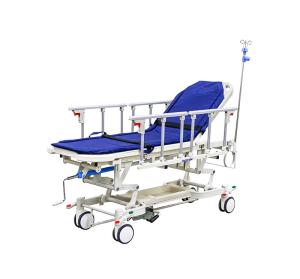 China Height Adjustable Manual Medical Emergency Stretcher Trolley For Patient factory