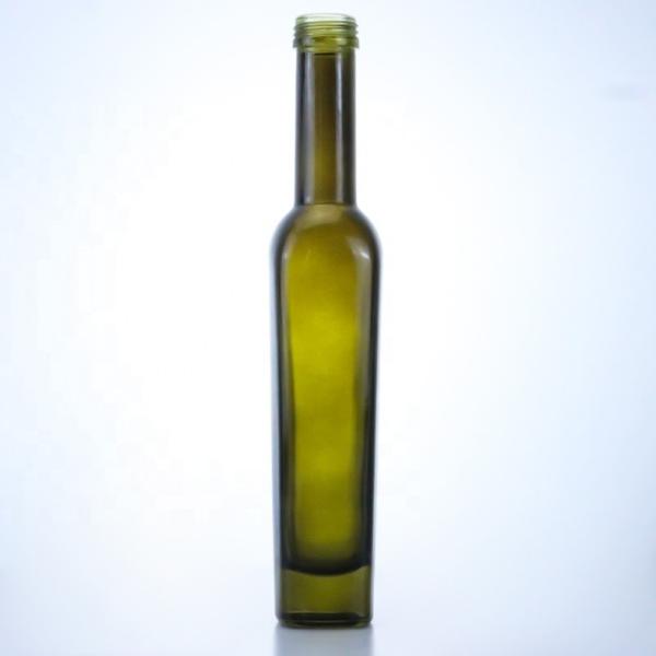 375ml Dark Green Olive Oil Glass Bottles Acid Etch Surface Handling and Tall