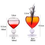 Clear Heart Shaped 180ml 380ml Glass Goblets Bulk For Nightclub Bar