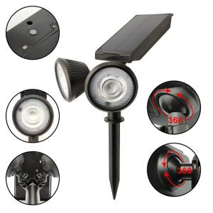 China 16LED ABS Solar Powered Garden LED Lights Double Heads 2000mah 18650 Lithium Battery 25x14x16.5cm factory
