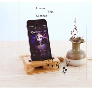 Carbonized bamboo phone stand with a Physical loudspeaker for iphoneX 8plus for