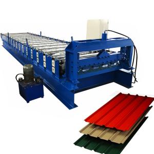 686 MM Width Trapezoidal Sheet Roll Forming Machine With Hydraulic Cutting