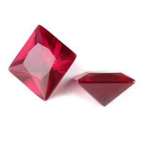 China Princess Square Cut Synthetic Ruby 5# Corundum Loose Gemstone Moissanite For Engagement Rings factory