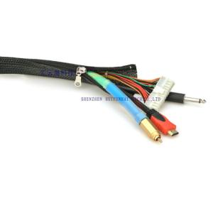 China Expandable Zipper Cable Sleeve Braided Wrap For Cables Management factory