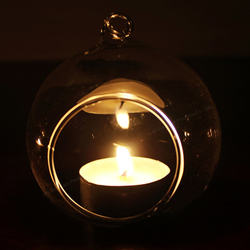 FDA Decorative 10cm 11cm Glass Cylinder Candle Holder