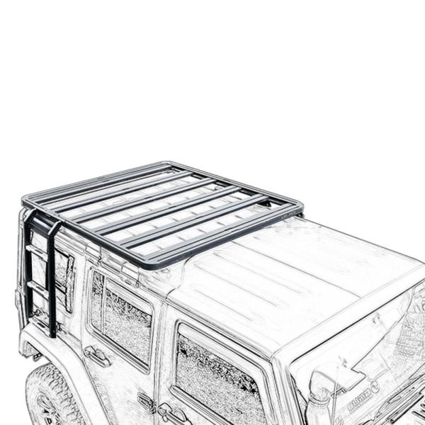 Aluminum Alloy Car Roof Rack Platform for Jeep Wrangler JK Nondestructive