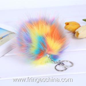 China Wholesale Colorful Fake Fur DIY Pom Pom Ball For Handbag Costume Keychain Decoration factory