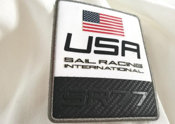 Fashion Logo Design Printed Garment Labels , Flag Pattern Reflective Patches For