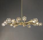 Crystal Style Modern Luxury Round Chandelier with Brass Mount D 153cm