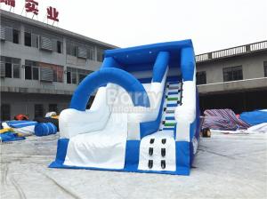 China Blue Small Commercial Inflatable Slide For Children / Backyard Water Slide factory