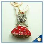 Creative Rhinestone Rabbit Key Ring Custom Logo Print Metal Key Chain