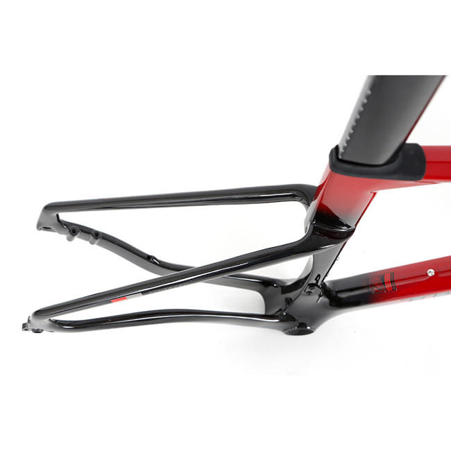 45cm Carbon Road Bike Frame , Hybrid Bike Frameset For 700x40C Tyre