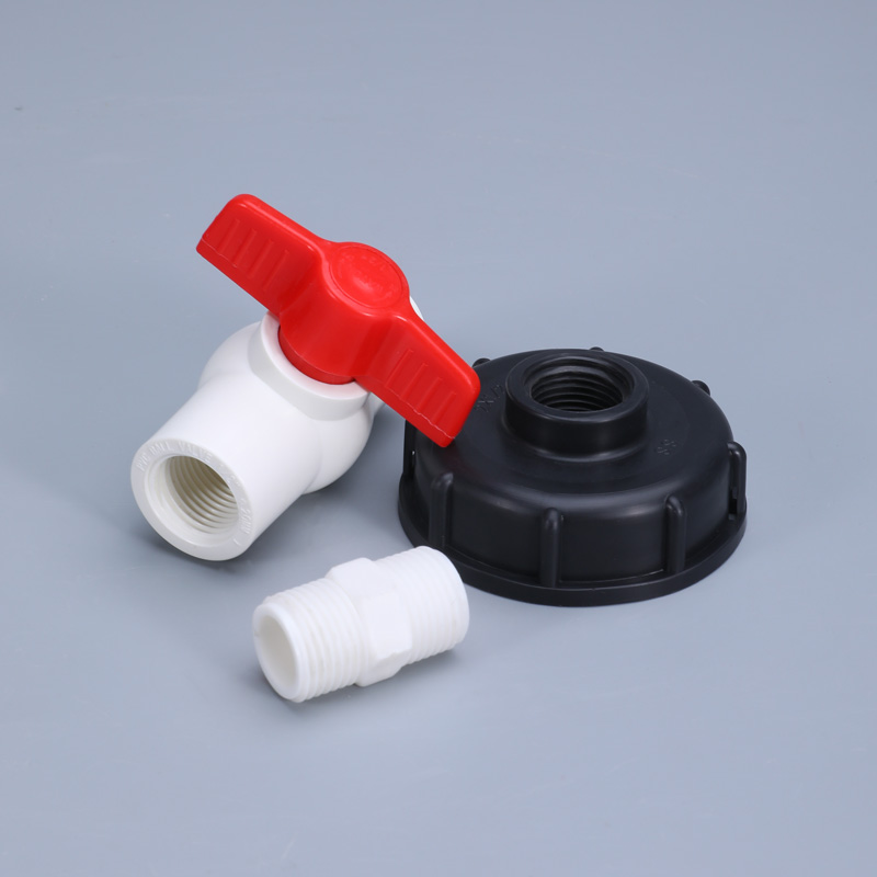IBC Connector Fitting Valve S60*6 1/2" 3/4" 1" Plastic Tap Outlet Faucet for Coupling