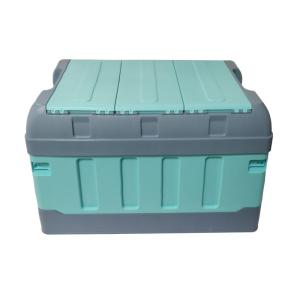 China Green 10kg Collapsible Plastic Storage Boxes 70L 60L Plastic Trunks For Storage factory