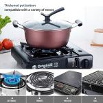 6 Pieces Red Cast Iron Cookware Set Nonstick Soup Pots For Kitchen