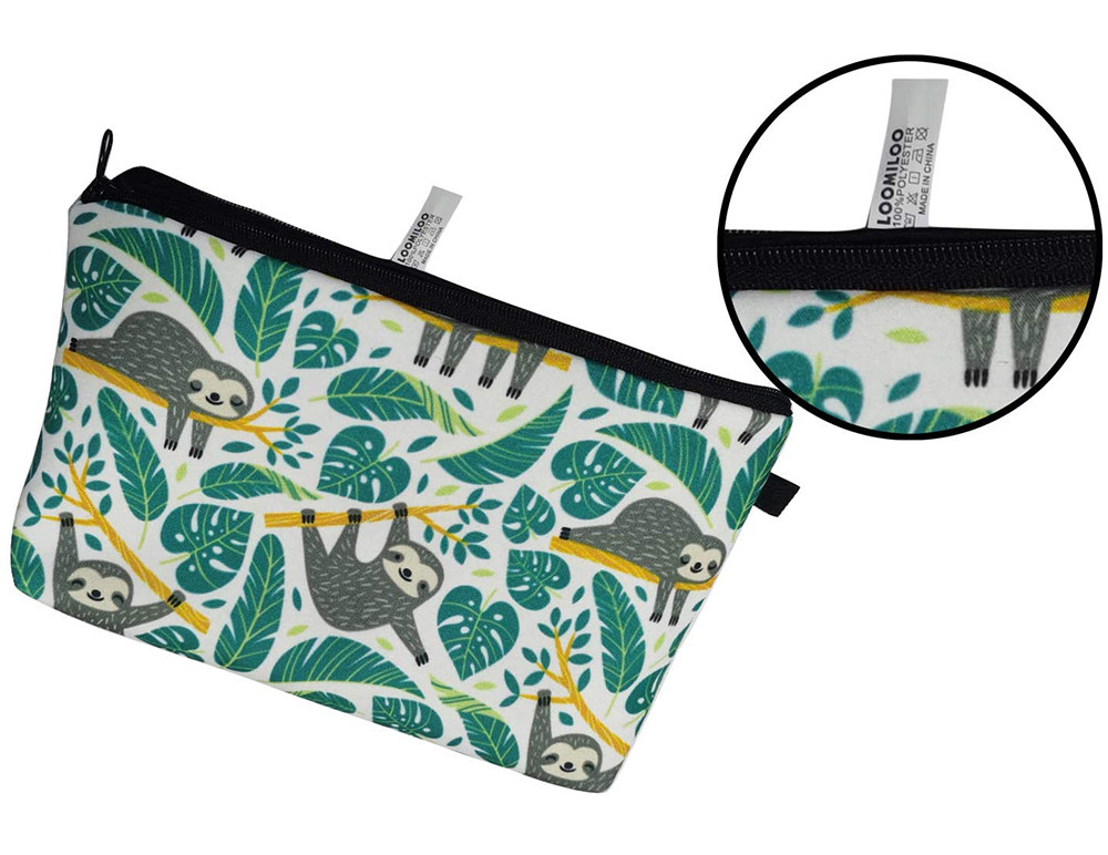 Girls Zipper Closure Polyester Cosmetic Bag For Travel
