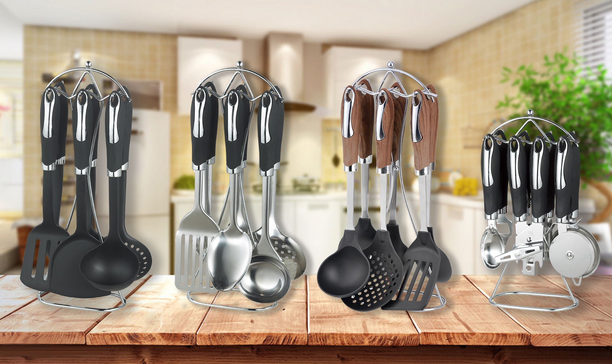 Sustainable ABS Handle Stainless Steel 430 Kitchen Utensils for Durable Cooking Needs
