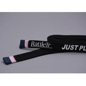 China Customized 12mm Elastic Drawstring Cord Renewable Black Hollow With Silk Screen Drop Silicone Tip factory