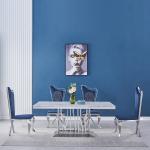 Gold Silver Leg 0.49m3 SS Dining Tables 20 - 40mm Artificial Marble Top