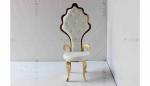 Magnificent Furnishings White Bridal Chair Wedding Banquet Chair High Back