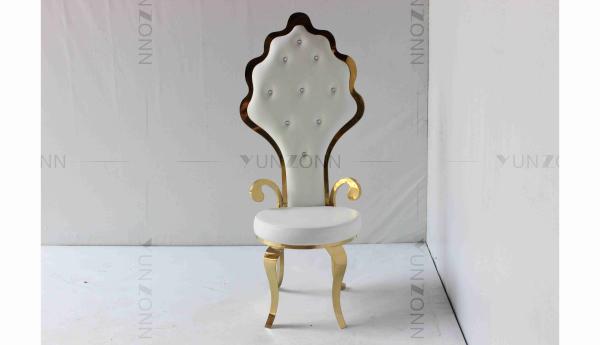 Magnificent Furnishings White Bridal Chair Wedding Banquet Chair High Back