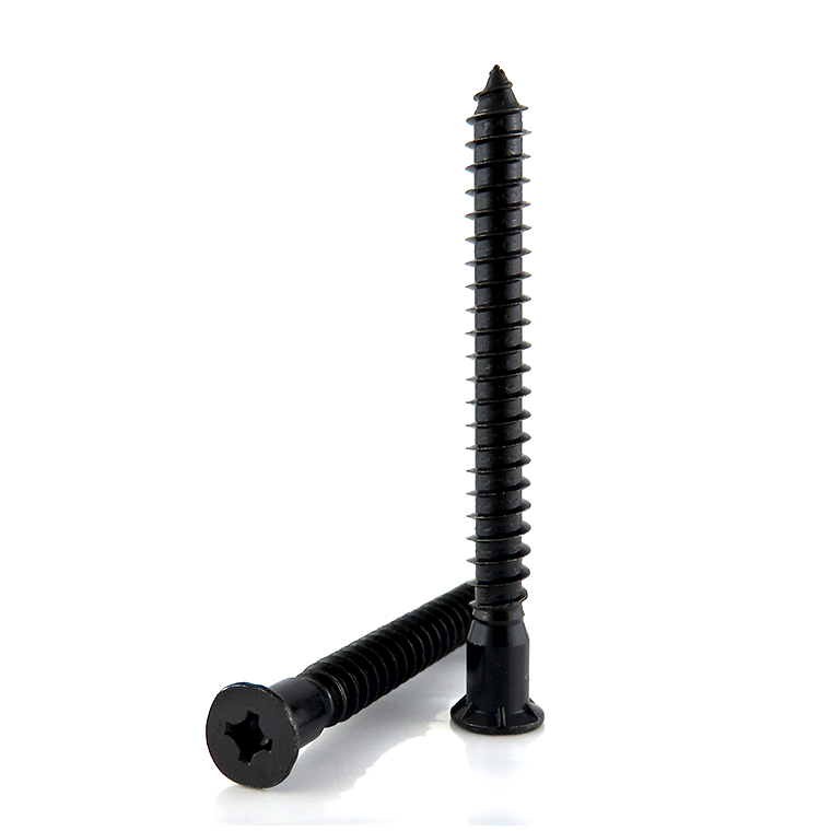 Wood Furniture Confirmat Screws DIN Standard Black Phosphate Oxide Steel Availabe Sample