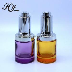 China Portable 20ml 30ml 50ml Serum Essential Oil Dropper Bottles With UV Plating Cap factory